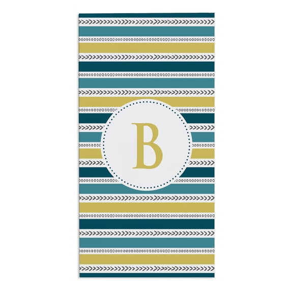 Personalization Mall Pattern Initial 30x60 Beach Towel, Blue