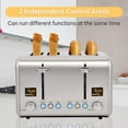 thumbnail image 4 of Toaster 4 Slice, Stainless Steel Bread Toaster with 2 Colorful LCD Display, 7 Shade Settings,1800W, Silver Metallic, 4 of 7