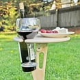 thumbnail image 1 of Portavasos Portátil al aire libre plegable mesa de vino de madera titular de la copa de vino para la Tomshoo Portavasos, 1 of 6