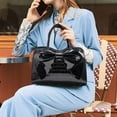 thumbnail image 2 of LHSHID Shiny Women Handbag Patent Leather Bowknot Purse Charm Glossy Top-Handle Satchel Tote Fashion Shoulder Bag, 2 of 7