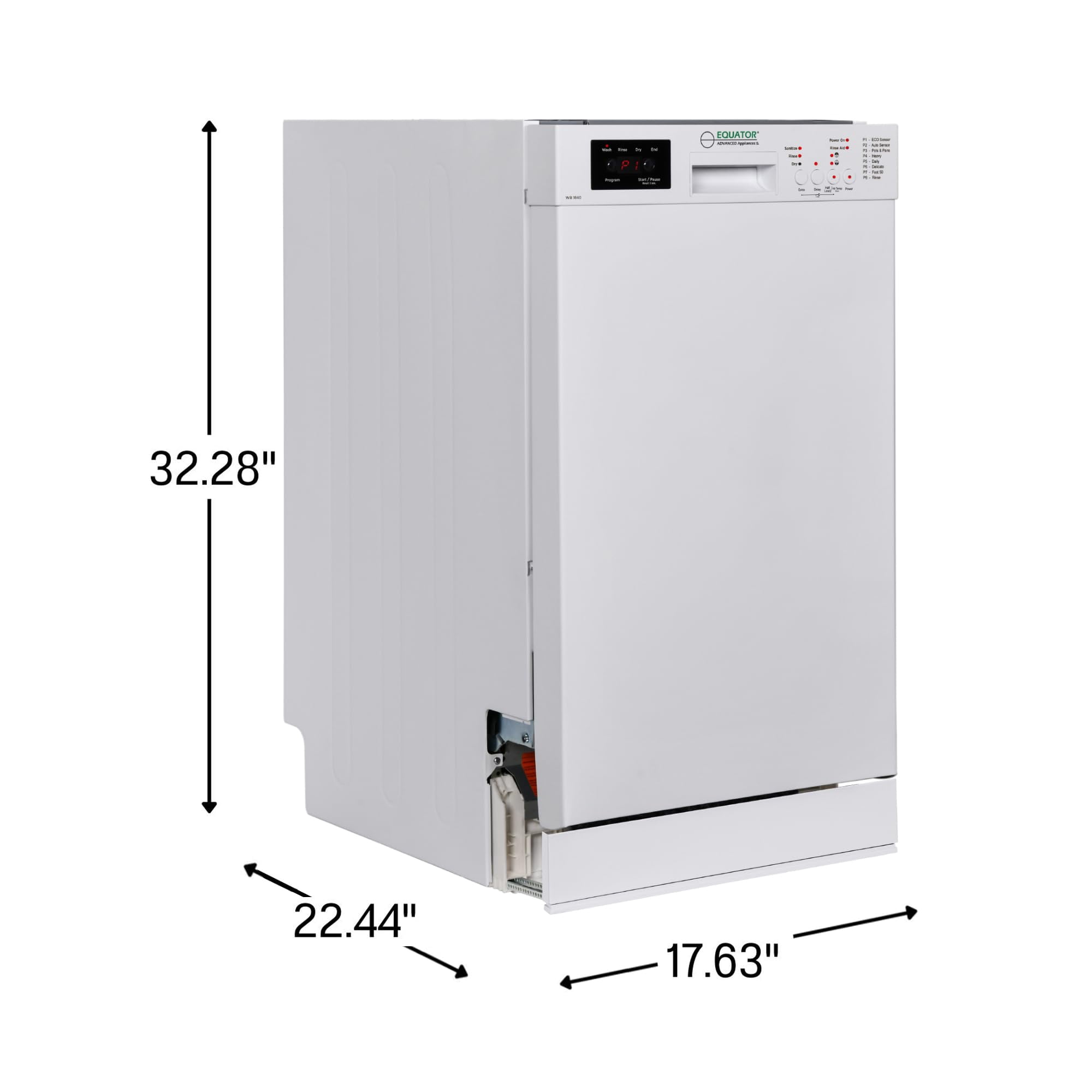 Equator 18 in Dishwasher 10 place QUIET 110V E-Star ADA+3/4 HP Garbage Disposer