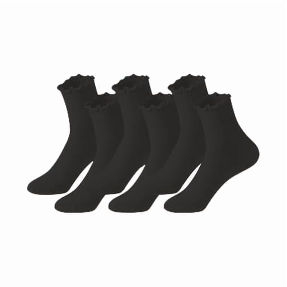 Eryueer 6 Pairs Ruffle Socks Woman Cute Frilly Ankle Socks for women girls