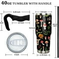 thumbnail image 4 of 40 oz Tumbler with Handle and Straw 40oz Mushroom Cup Insulated Coffee Travel Mug Spill Proof Leak Proof 40 ounce Stainless Steel Slim 40 oz tumbler with handle and Lid, 4 of 6