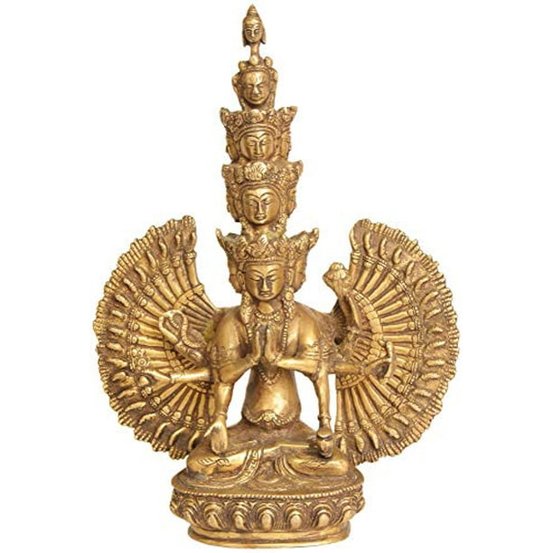 Eleven Headed Thousand Armed Avalokiteshwara - Brass Statue