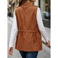 thumbnail image 5 of Women Sleeveless Casual Vest Lightweight Drawstring Jackets with Pockets, 5 of 6