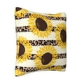 thumbnail image 2 of ZICANCN Yellow Sunflowers Leopard Print Throw Pillow Covers, Bed Couch Sofa Knit Decorative Pillow Covers for Living Room Farmhouse, 20"x20", 2 of 8