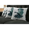 thumbnail image 2 of Ambesonne Vintage Throw Pillow Cover 4 Pack, Grunge Skull Girl Roses, 16", Petrol Blue White, 2 of 6