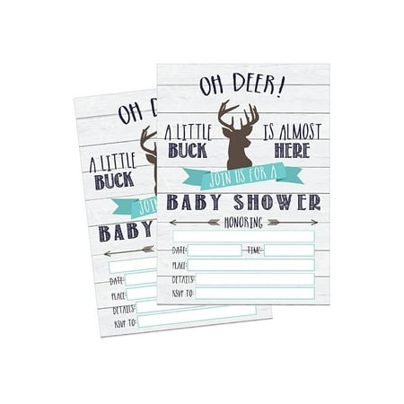 50 Fill In Deer Baby Shower Invitations Baby Shower Invitations