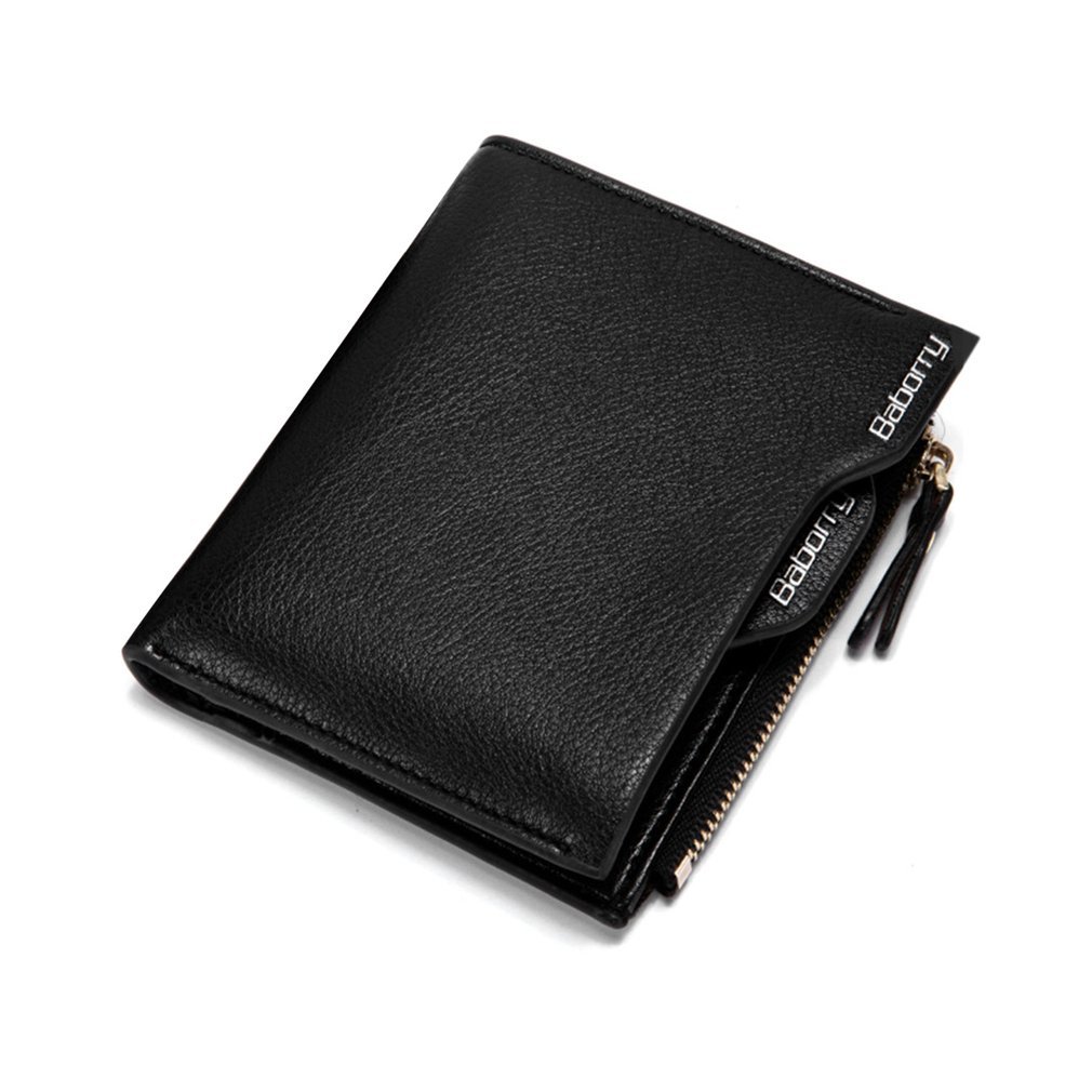 Portable Antimagnetic Men Wallet Anti RFID Male Zipper Purse Short PU  Leather Wallet Fashionable Business Purse 