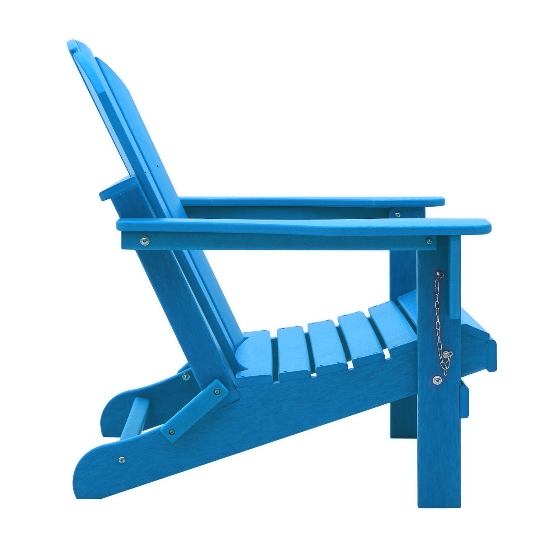 BRAXTON Outdoor Patio Folding Poly Adirondack Chair (Set of 2), Pacific Blue