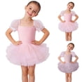 thumbnail image 7 of XXWXYD Girls Tutu Dress Puff Short Sleeve 𝖳iered Tulle Ballet Dance Birthday Party Kids Toddler Solid Soft Princess Recital Performance Celebration Twirl Dress, 7 of 7