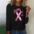 thumbnail image 4 of purcolt Breast Cancer Awareness Shirt Long Sleeve Shirt Pink Ribbon Print Graphic Shirts Breast Cancer Gifts for Woman, 4 of 4