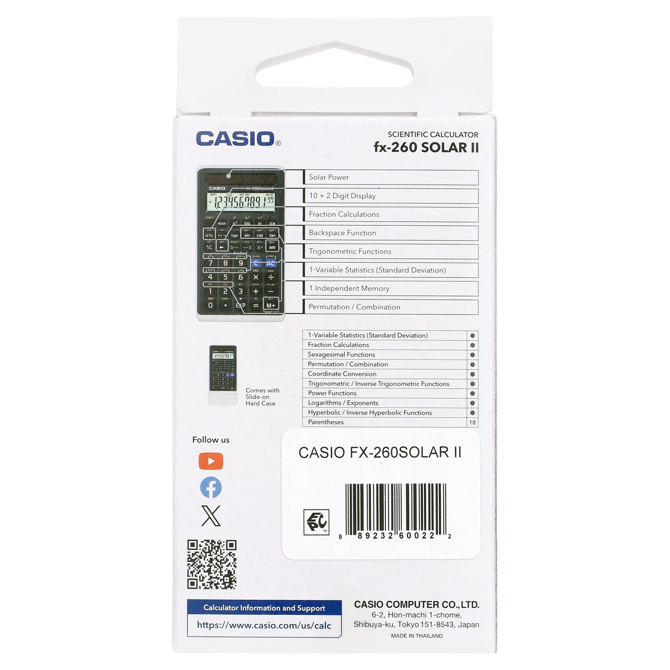 Casio FX-260 Solar II Scientific Calculator, 10-Digit