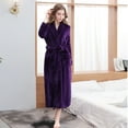 thumbnail image 2 of Fjuchai Fleece Long Robes for Men Women Bathrobe Warm Winter House Robes Lounge Sleep Pajamas M-3XL, 2 of 8