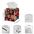 thumbnail image 3 of FUIALDOLG Tissue Box Cover PU Leather Home Decor, Colorful Boho Floral Waterproof Square Car Tissue Holder Storage for Bathroom Vanity, Countertops, Dressers, Night Stand and Offices, 3 of 7
