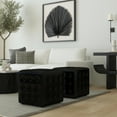 thumbnail image 2 of Butler Leon Black Leather Ottoman, 2 of 7