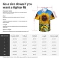thumbnail image 5 of Sikiie Sky Golden Sunflower Field B Print Men's Hawaiian Shirt, Summer Beach Button Pocket Short Sleeve T-Shirt,Medium, 5 of 7