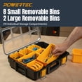 thumbnail image 6 of POWERTEC Small Parts Organizer & Tool Box – 10 Compartments, IP65 Water & Dust Protection, Stackable Storage with Interlocking Latch, Removable Tray, Clear Lid, Portable Design (72365), 6 of 9