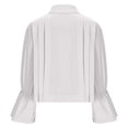 thumbnail image 6 of Women's Dressy Tops Spring Puff Long Sleeve Button Down Solid Color Fashion Shirts Work Business Blouses Lapel Collared, 6 of 6