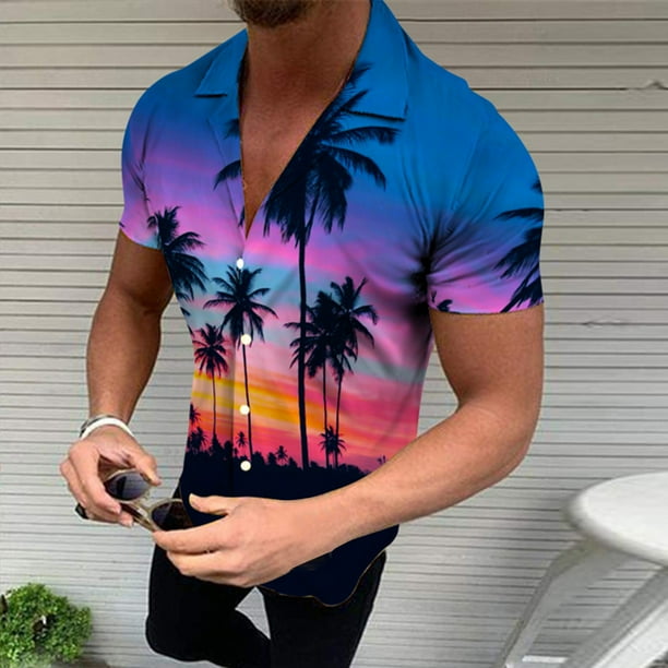 Blusa y camisa de manga corta con cuello vuelto, moda informal para mujer, camisa de manga corta con cuello vuelto y botones, blusa para hombre