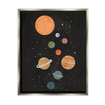 Solar System Planets Sky Art for Kids Graphic Art Luster Gray Framed Art Print Wall Art