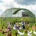 thumbnail image 5 of Large Metal Chicken Coop for Chickens - Heavy Duty Galvanized Steel Poultry Cage with Hexagon Mesh & 210D Oxford Fabric Cover - Waterproof UV-Protected Outdoor Chicken House for Backyard Farm Ranch, 5 of 7