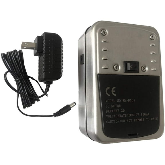 GRILLJOB Universal Stainless Steel 304 Dual Use Quiet Battery Rotisserie Motor Cordless for Barbecue Grilling, with Long Wire AC Adapter(1.8meter 70" Length) Work as AC BBQ Cup Turner Motor
