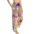 thumbnail image 2 of Disketp Cute Lamas Print Women'S Comfy Pajama Pants Casual Drawstring Palazzo Lounge Wide Leg Pants, 2 of 9