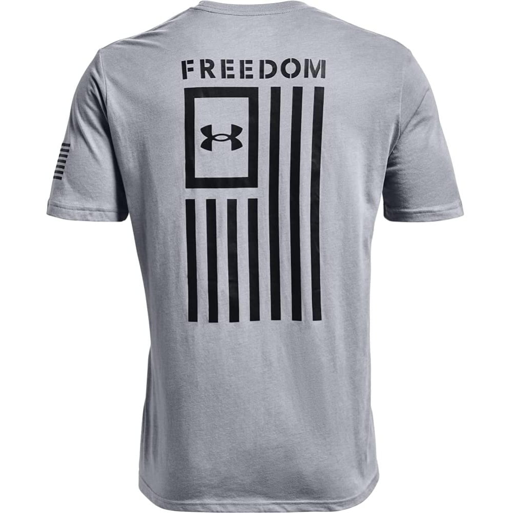 Under Armour Men's T-Shirt Freedom Flag Athletic Short Sleeve Tee 1370810, Steel / Black, L - Walmart.com
