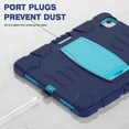 thumbnail image 4 of Dteck Case for iPad  Air 11 inch 2025/2024,Heavy Duty Silicone Case 3-Layer Protection Built-in Pencil Holder Shockproof Kickstand Cover for iPad  Air 11-in. M3/M2,Navy+Blue, 4 of 5