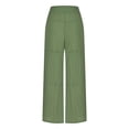 thumbnail image 2 of ameIAEA Women's Wide Leg Work Pants High Elastic Waist Drawstring Pants Trousers with Pockets, 2 of 3