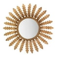 thumbnail image 1 of Benzara BM241109 Mirror with Metal Frame & Leaf Design, Brass & Silver, 1 of 5