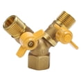 thumbnail image 1 of Tap Connector, G1/2 Brass Tap Adapter 2 Way Tap Connector, Double Tap Hose Adapter For Home For Garden, 1 of 8