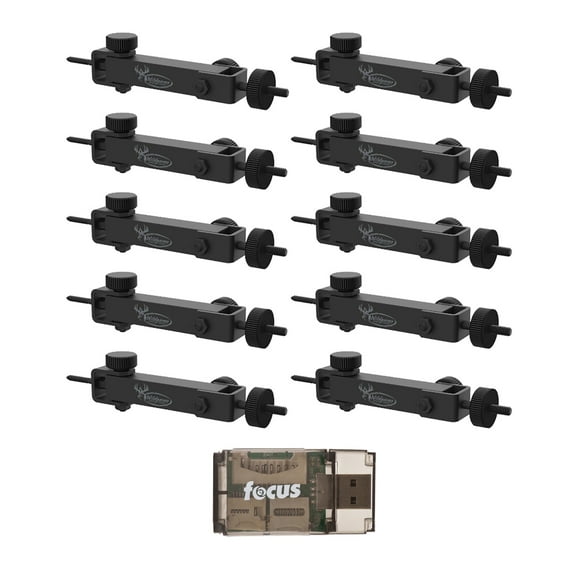 Wildgame Innovations Eco Mount (10-Pack) - Compatible with Cameras and Solar Power Packs Bundle with Card Reader (11 Items)