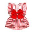 thumbnail image 2 of YYDENG Cute Bow Striped Dog Cat Dress, Built‑in Leash Hook Design, Light Polyester Spring Summer Daily Outfit for Small Pets XS‑XL Sizes, 2 of 5