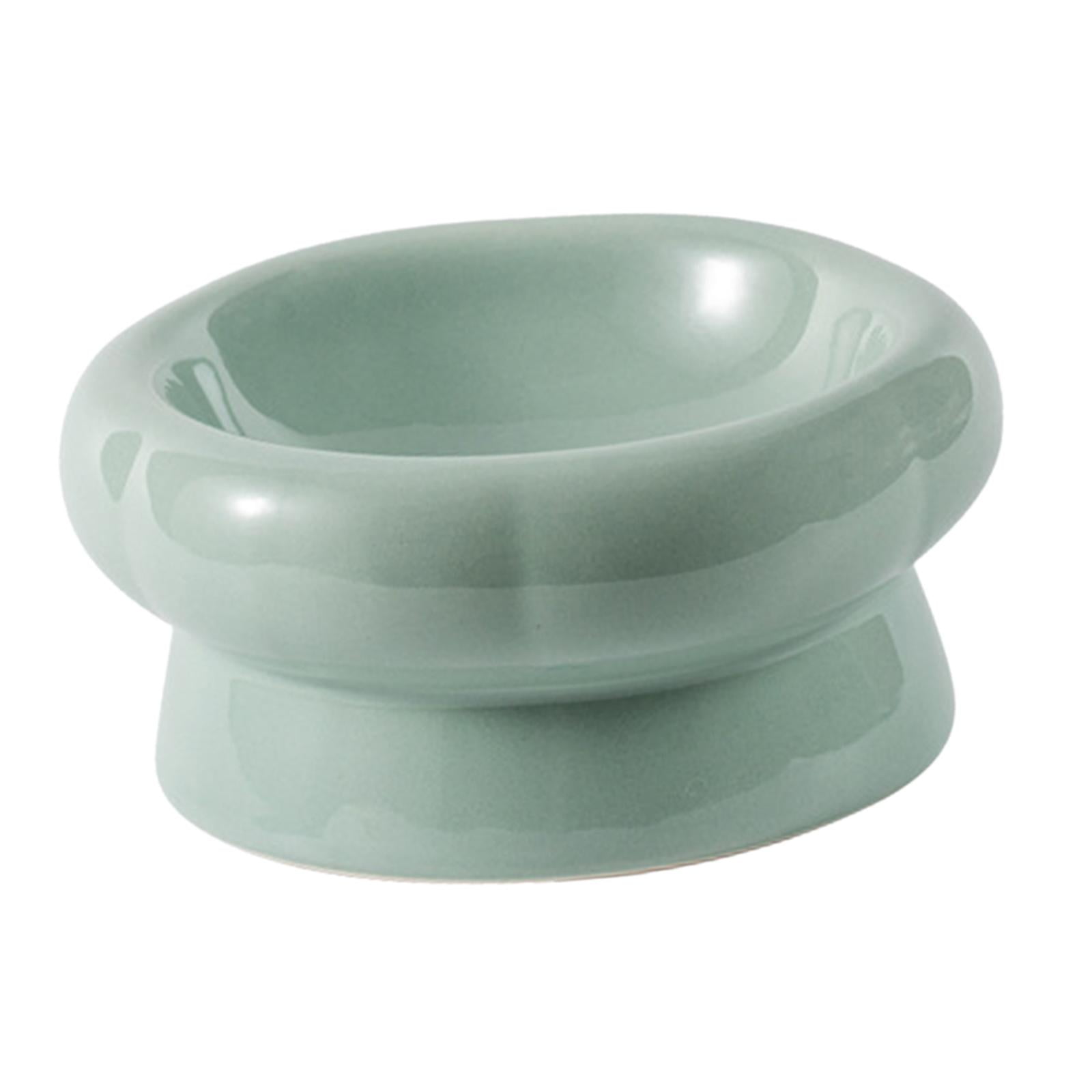 Cat Food Bowl Ceramic Cat Bowl Protect Bibs From Pets Stable Non-slip Snack Bowl 180ML