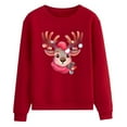 thumbnail image 4 of Chandail Imprimé Cerf Automne Hiver pour Femmes Manches Longues Col Rond Sans Capuche Mode de Noël, 4 of 4