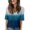 Blue, variant on Women's Gradient Color V Neck Half Sleeve T Shirt Top, Slim Fit Elegant Basic Tee with Modern Color Transition, for Summer Fashion Daily Wear or Casual Outings in 2026 Hot Pink
