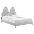 thumbnail image 2 of Modway Alexandria Tufted Performance Velvet King Platform Bed in Light Gray, 2 of 10