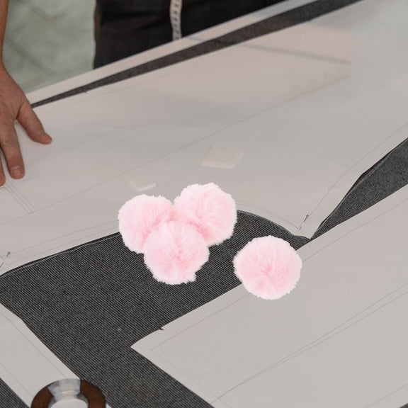 GAXIRE 4Pcs Pink Pom Poms with Brooch Pin for DIY Hat Pompom Decor Lightweight and Soft