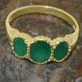 thumbnail image 5 of LBG British Made 10k Yellow Gold Real Genuine Emerald Womens Promise Ring - 33 size options - Size 8.25, 5 of 7