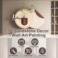 thumbnail image 5 of Adjustable 3-Color LED Sandstone Double-Disc Wall Art, 3D Sculpture with Simulated Greenery, Glass Vase & Rabbit Statue, Remote-Controlled Light Strips, 5 of 9