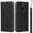 thumbnail image 3 of Google Pixel 3 XL Case with Wrist Strap, Classic PU Leather Wallet Case Slim Flip Folio with Card Holder,Kickstand Feature Magnet Closure Case Cover for Google Pixel 3 XL 6.3",Black, 3 of 14