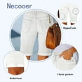 thumbnail image 6 of Necooer Women's Stretchy Bermuda Denim Shorts, Rolled Hem, Distressed, Ripped (Large, A-White), 6 of 8