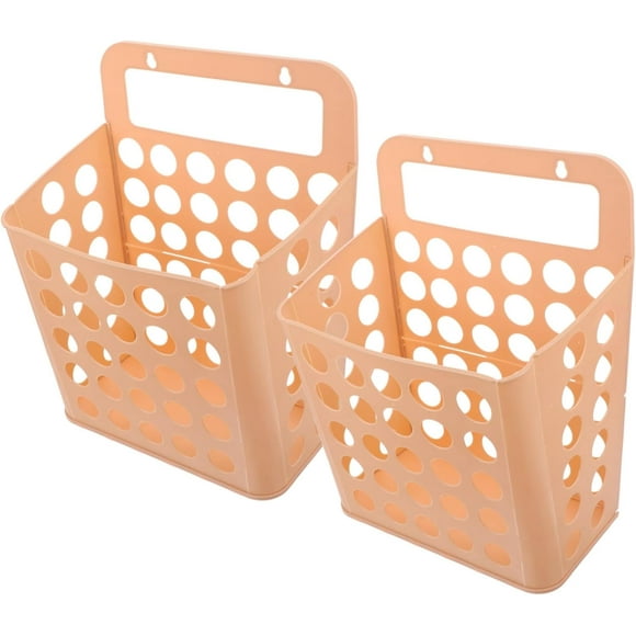 2pcs Storage Basket Laundry Basket Storage Shelves Laundry Baskets Collapsible Trash Can Foldable Laundry Basket Hooks Garbage Can Storage Shelving Trash Bin Plastic