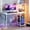 White, variant on Bestier Gaming Desk with LED Lights, 44'' Computer Desk with Reversible Shelves, PC Gamer Desk with Side Storage Bag, Hooks and Height Adjustable Shelf for Home Office, Carbon Fiber Black