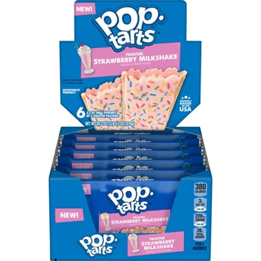 Pop-Tarts Strawberry Milkshake Toaster Pastries – 6 Pack, 3.3 oz Each