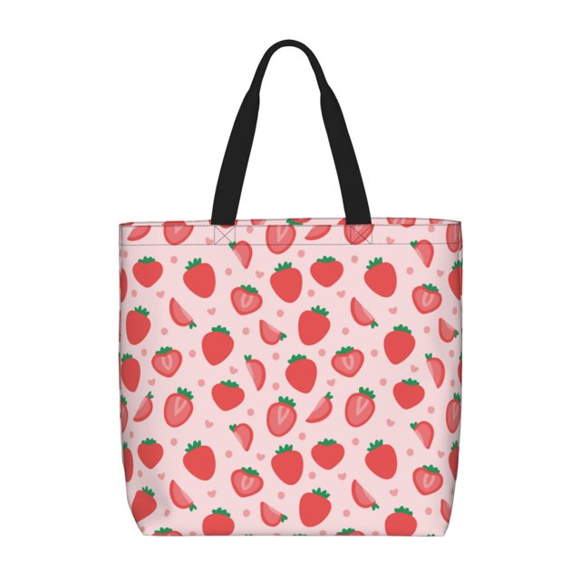 Balery Strawberry Bolsa de Mano para Mujeres con Cremallera, Bolsa de Gimnasio con Compartimentos, Bolsa para Laptop, Bolsa para Trabajo
