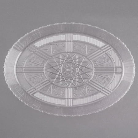 

13 X 9.5 X 1.5 Platter Pleasers Crystal Plastic Oval Platter 50/PK