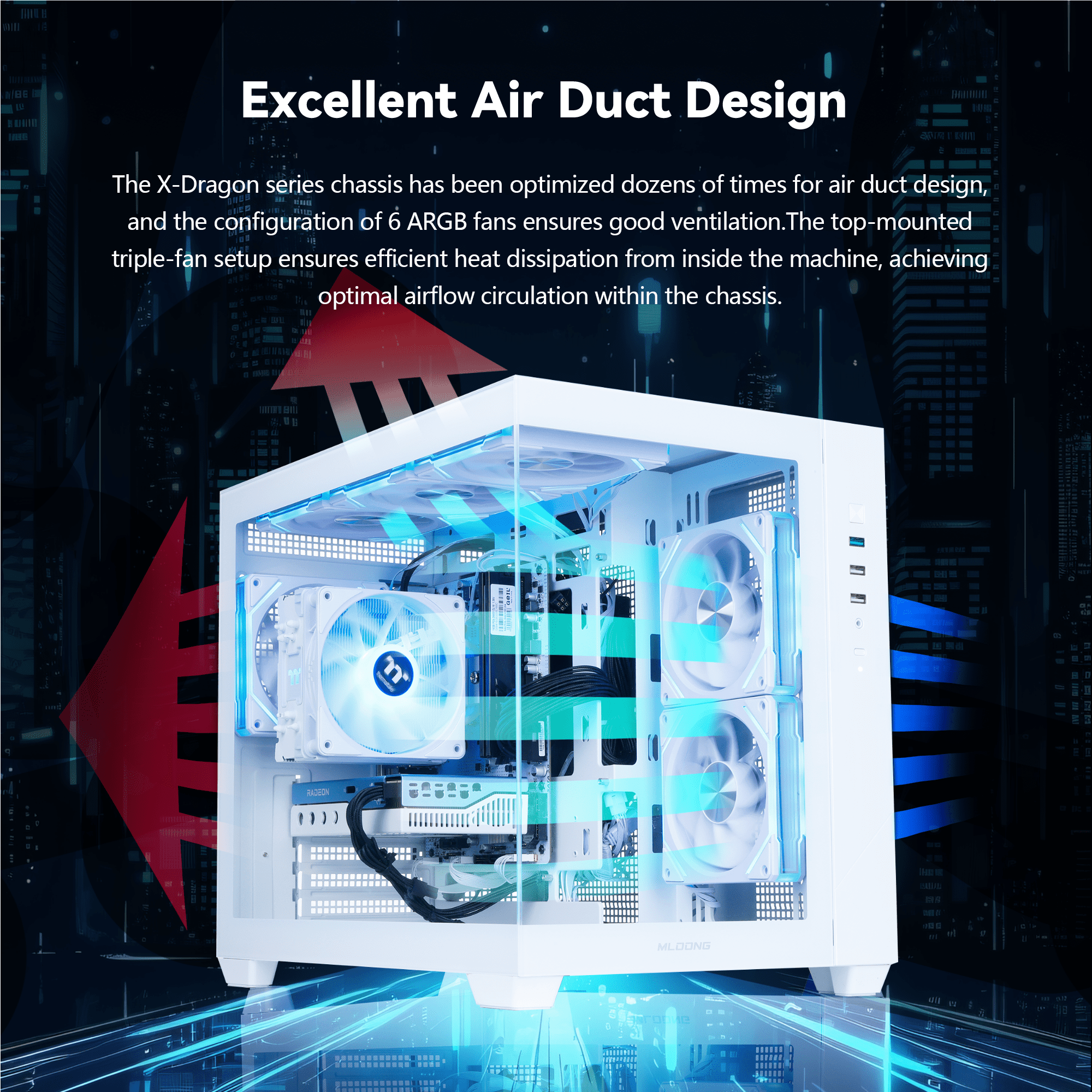 Mloong Gaming PC Desktops AMD Ryzen5 5500, Radeon RX 6500XT 4GB, 1TB SSD, 16GB RAM, 650W, Win11, WiFi, White